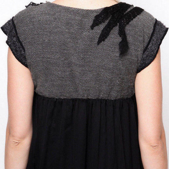 Unique MiX SURPLuS FABRiC PatCH RuFFLE Layer DRESS - Picture 3 of 7